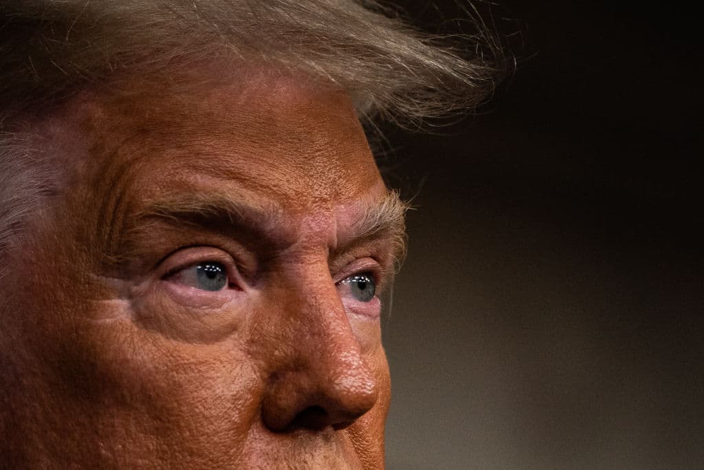 President Donald J. Trump listens to a question from a reporter during a news briefing in the James S. Brady Press Briefing Room at The White House in Washington, D.C. on Sunday, September 27, 2020. (Salwan Georges/The Washington Post via Getty Images)