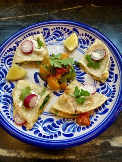 Cheese and salsa quesadillas. (Kathy Gunst)