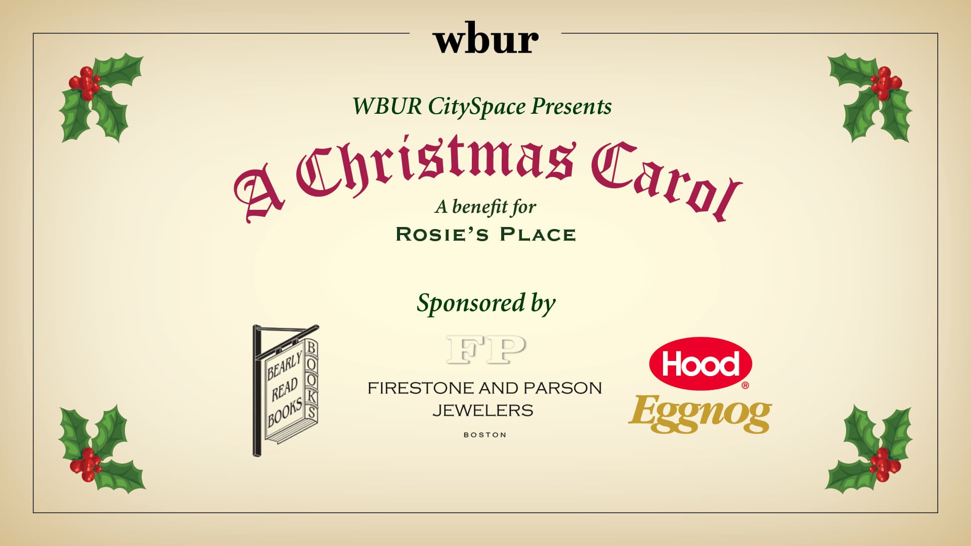 WBUR CitySpace Presents "A Christmas Carol" Events