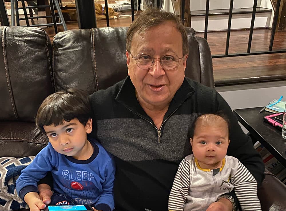 Ramash Quasba with his grandchildren. (Courtesy)
