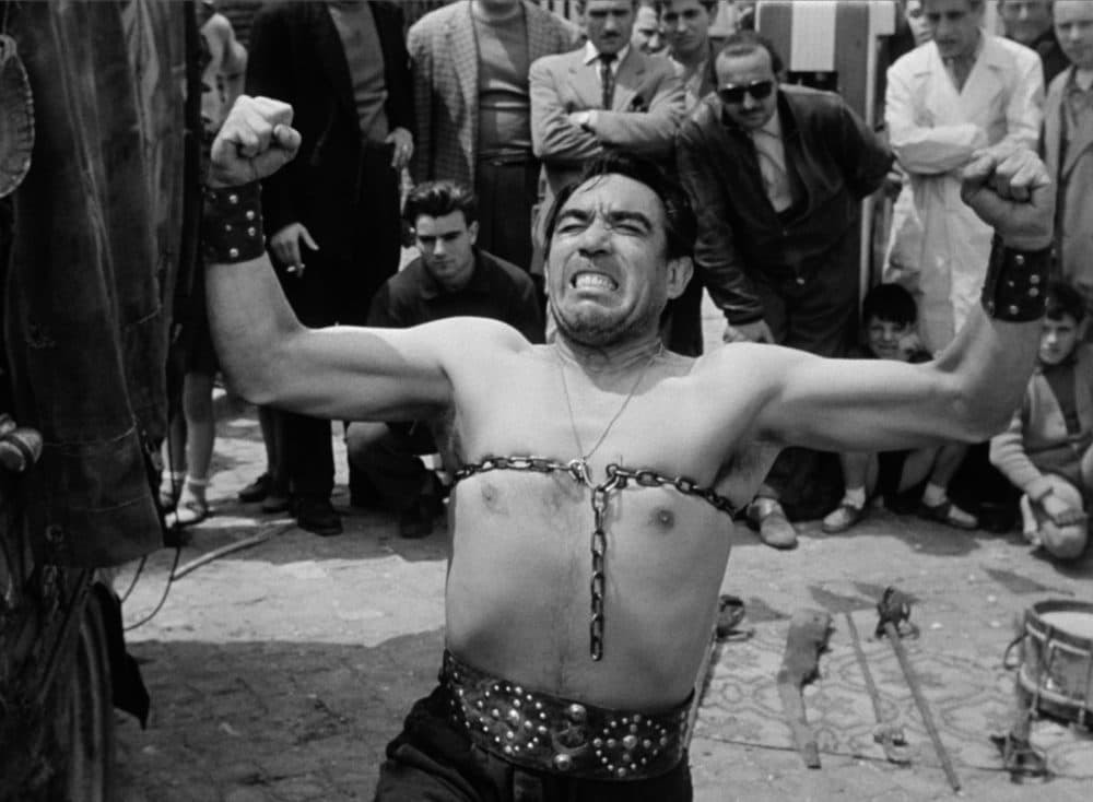 Anthony Quinn as Zampanò in Federico Fellini's &quot;La Strada.&quot; (Courtesy Janus Films)