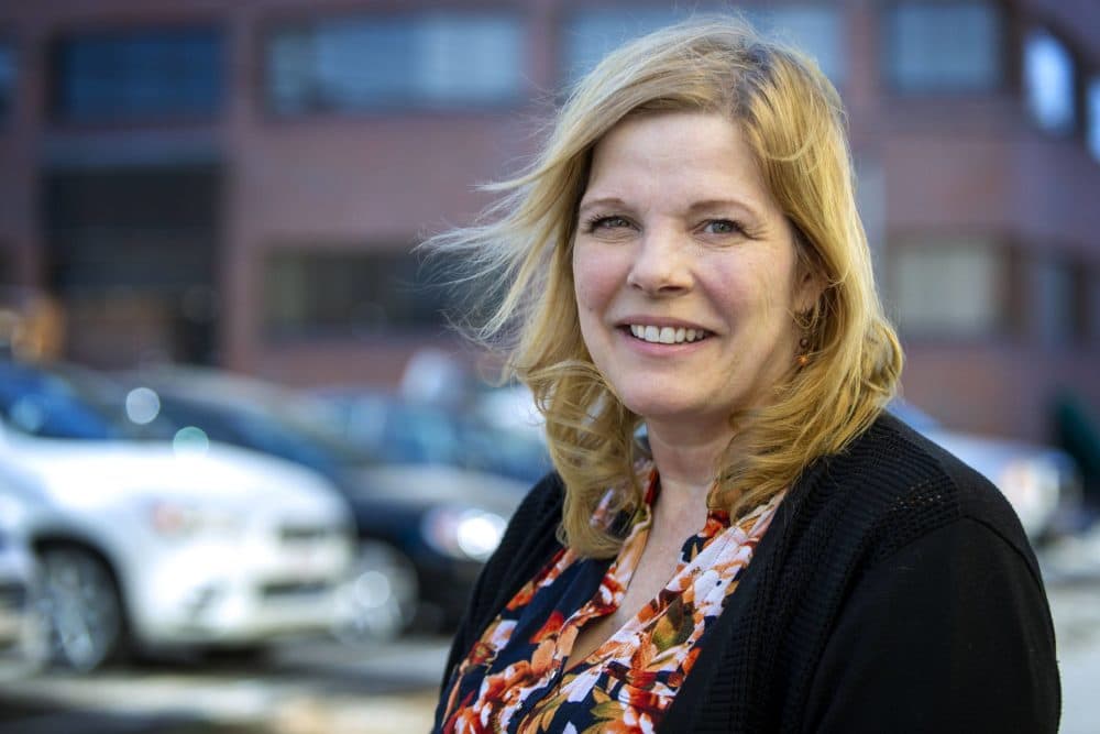 Cheryl Tellier-Haddad, a behavior specialist and trainer, in Leominster. (Robin Lubbock/WBUR)