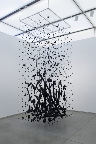 Cornelia Parker, &quot;Hanging Fire (Suspected Arson),&quot; 1999. (Courtesy Charles Mayer Photography)