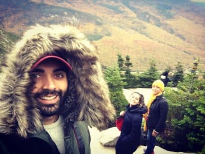 Abraar Karan pictured on a past Thanksgiving with his mom and sister. (Courtesy)