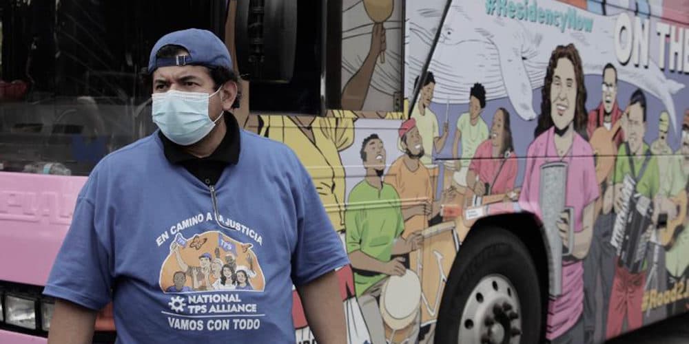 Julio Perez, of East Boston, drove a bus with immigrant activists that crossed the country to promote the Latino vote for the 2020 presidential election. (Courtesy photo)