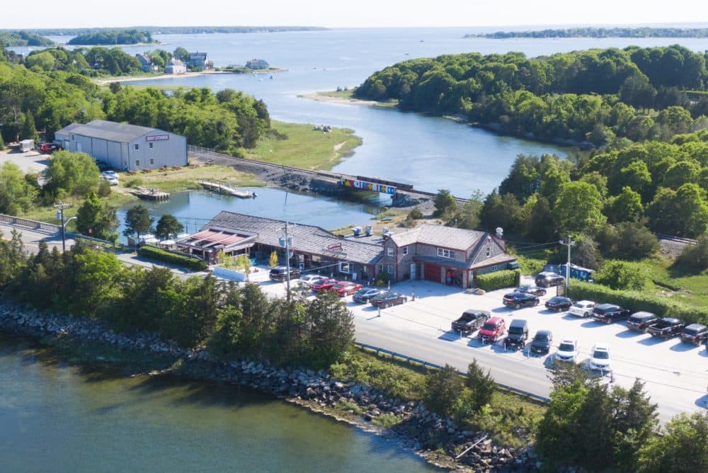 The Lobster Trap restaurant and fish market sit right along the Back River in Bourne, Mass. (Courtesy Max Rubin/The Lobster Trap)