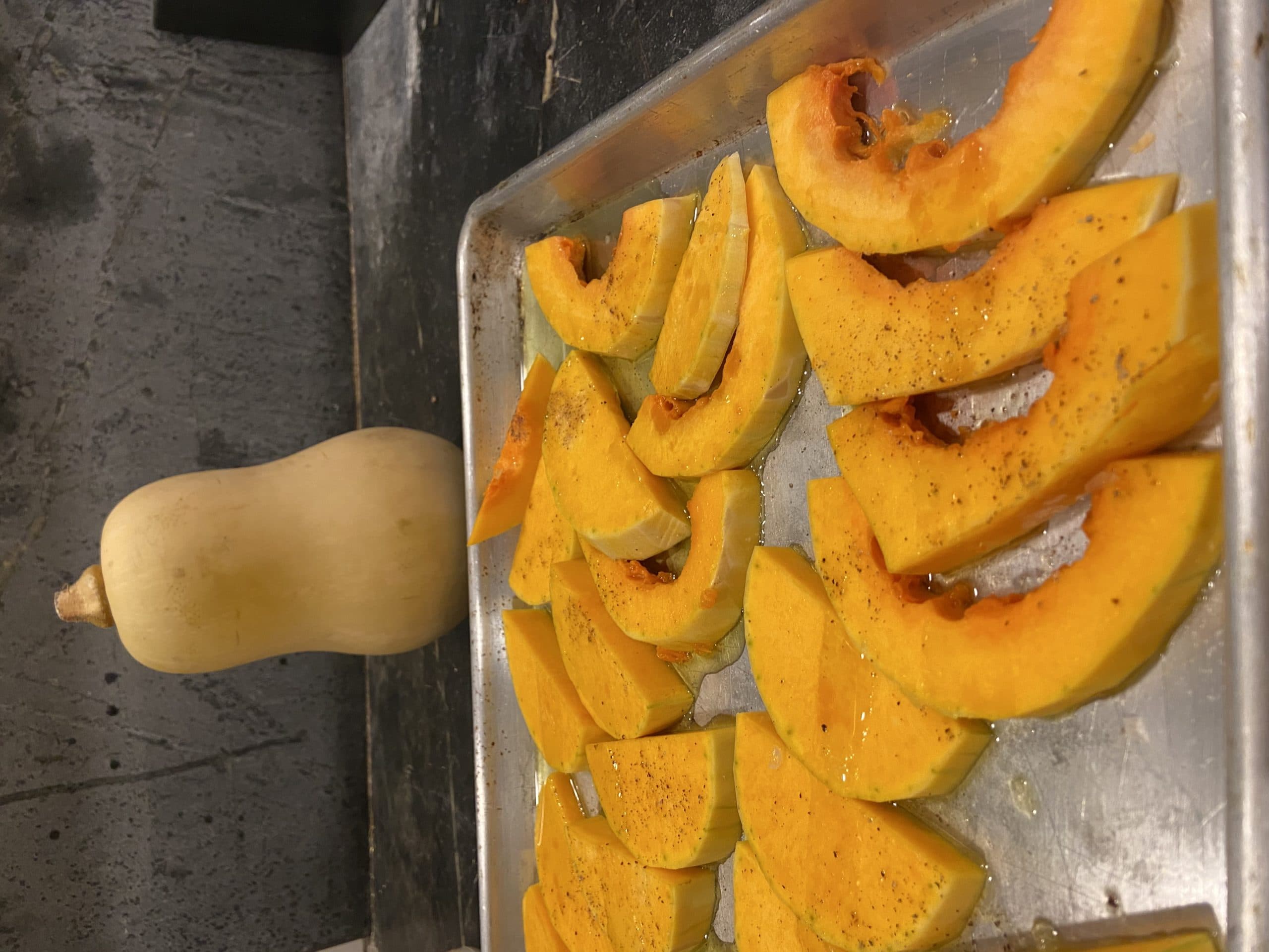 Roasted winter squash with maple-cider glaze. (Kathy Gunst)