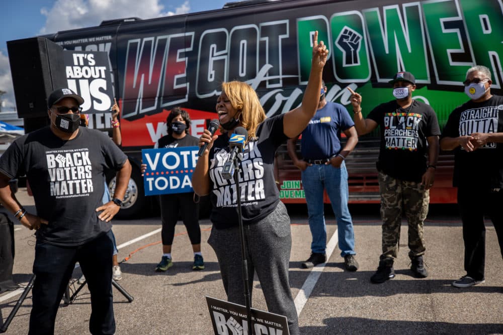 LaTosha Brown speaking in Memphis. (Dean Anthony lI)