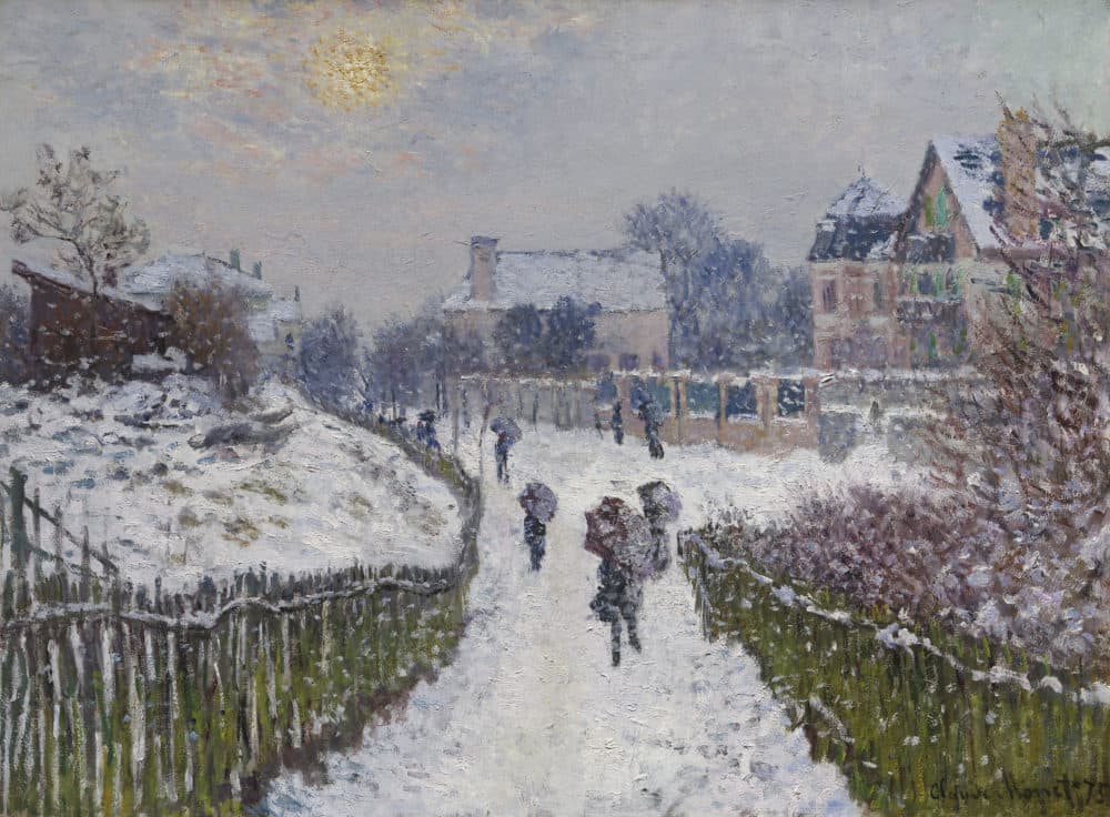 Monet's &quot;Boulevard Saint-Denis, Argenteuil, in Winter&quot; (1875) is included in the MFA exhibition. (Courtesy Museum of Fine Arts, Boston)