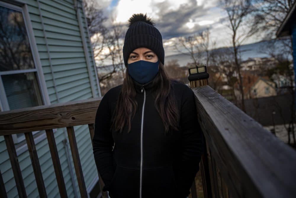 Madelyn Pineda-Alvarez contracted COVID-19, as did two of her children and her husband. Like many who catch the coronavirus, she may never know exactly how it infected her family. (Jesse Costa/WBUR)
