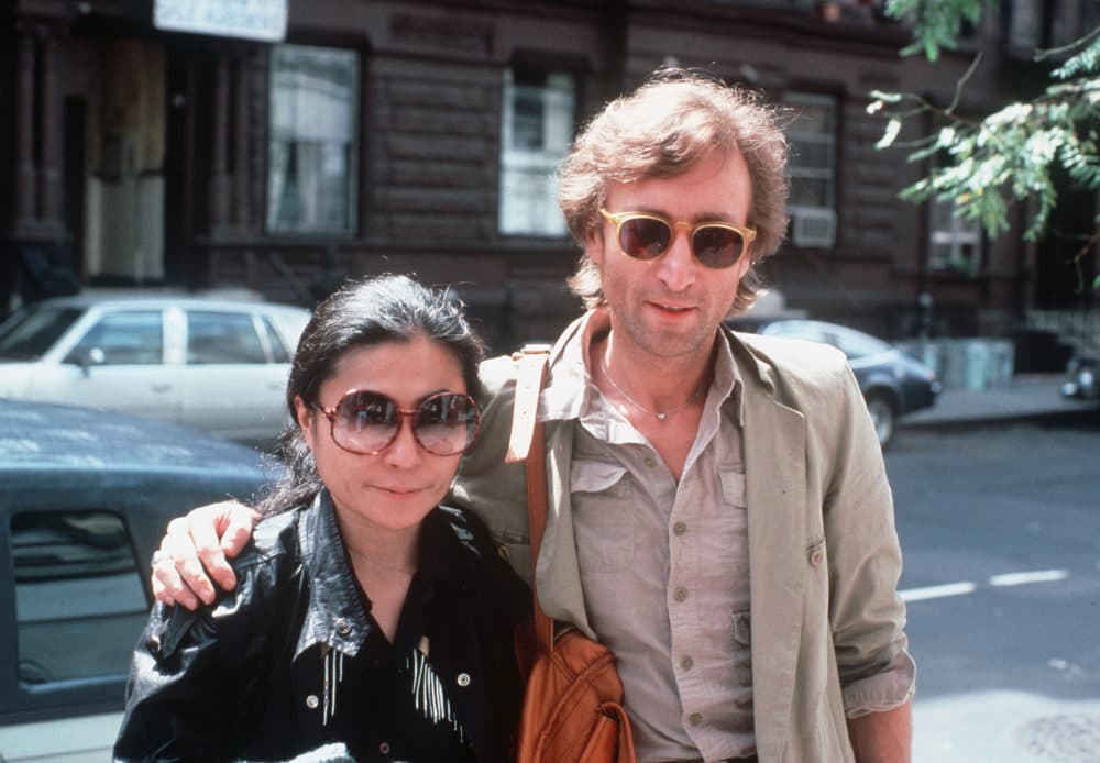 John Lennon and Yoko Ono arrive at The Hit Factory, a recording studio in New York City on Aug. 22, 1980. (AP Photo/Steve Sands)