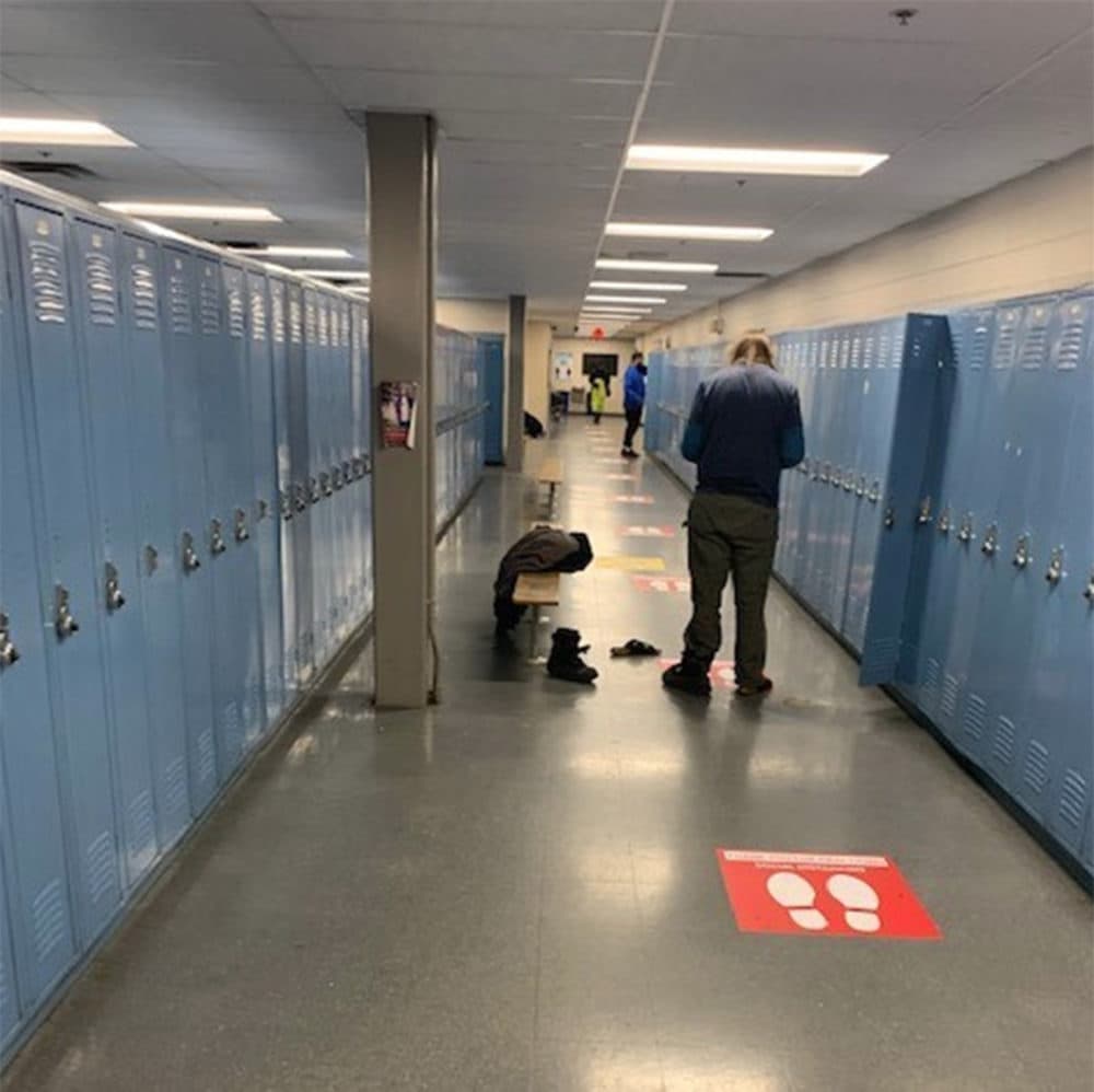 C&amp;S Wholesale Grocers submitted this photo of its Westfield locker area to the state to show they are in compliance with COVID rules. (Courtesy DLS)