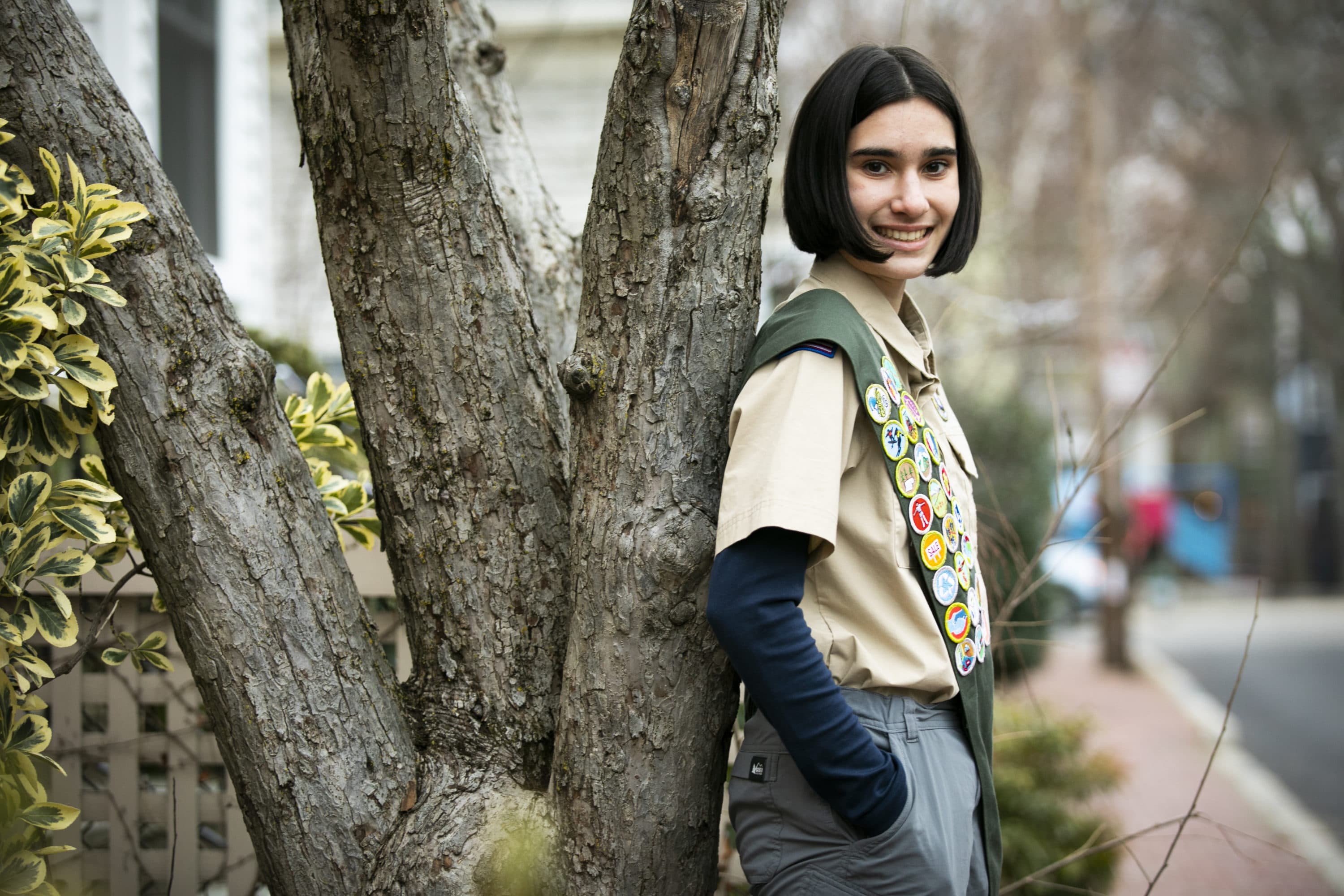 Kavita Trivedi is pictured outside her home in Cambridge. Photo by Stephanie Mitchell