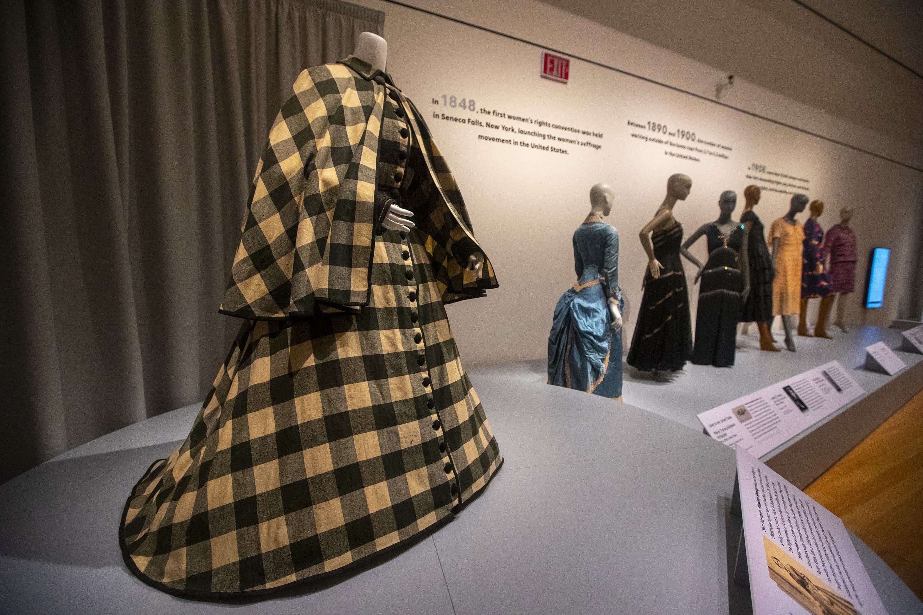 A dress probably attributed to Elizabeth Keckly which was worn by Mary Todd Lincoln from 1862-64. (Jesse Costa/WBUR)