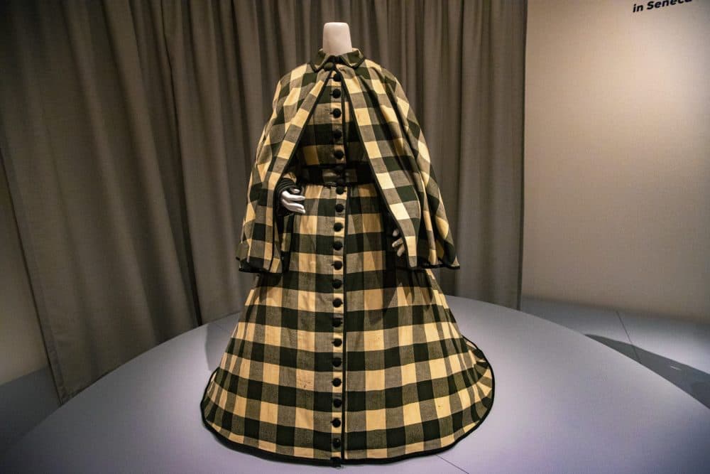 The dress attributed to Elizabeth Keckley was worn by Mary Todd Lincoln from 1862-64. (Jesse Costa/WBUR)