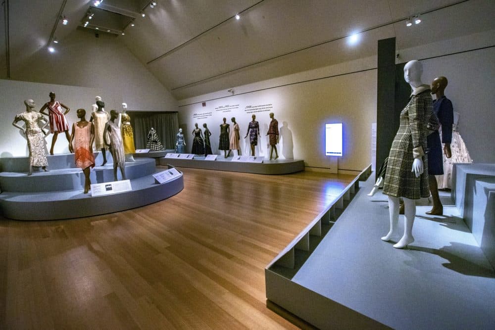 The clothing on display spans 250 years. (Jesse Costa/WBUR)