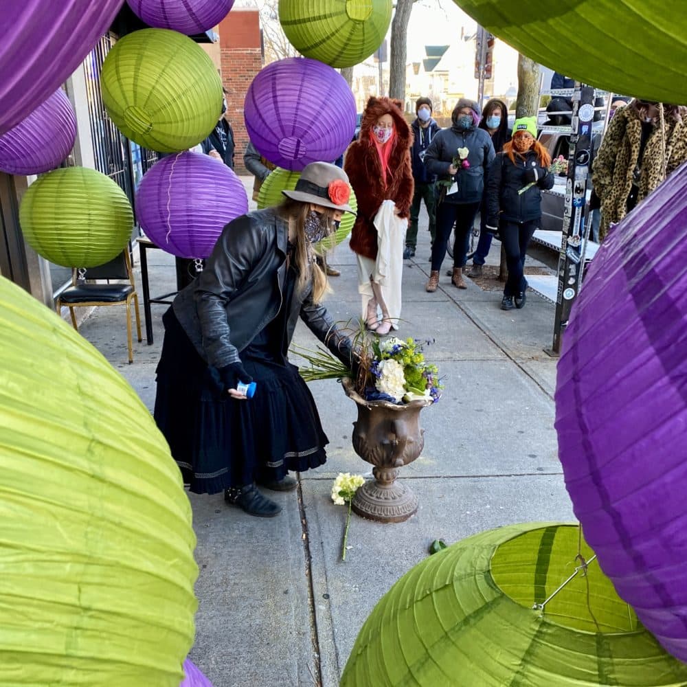 A small New Orleans-style funeral was held on Dec. 15, 2020 at ONCE in Somerville. (Courtesy JJ Gonson)