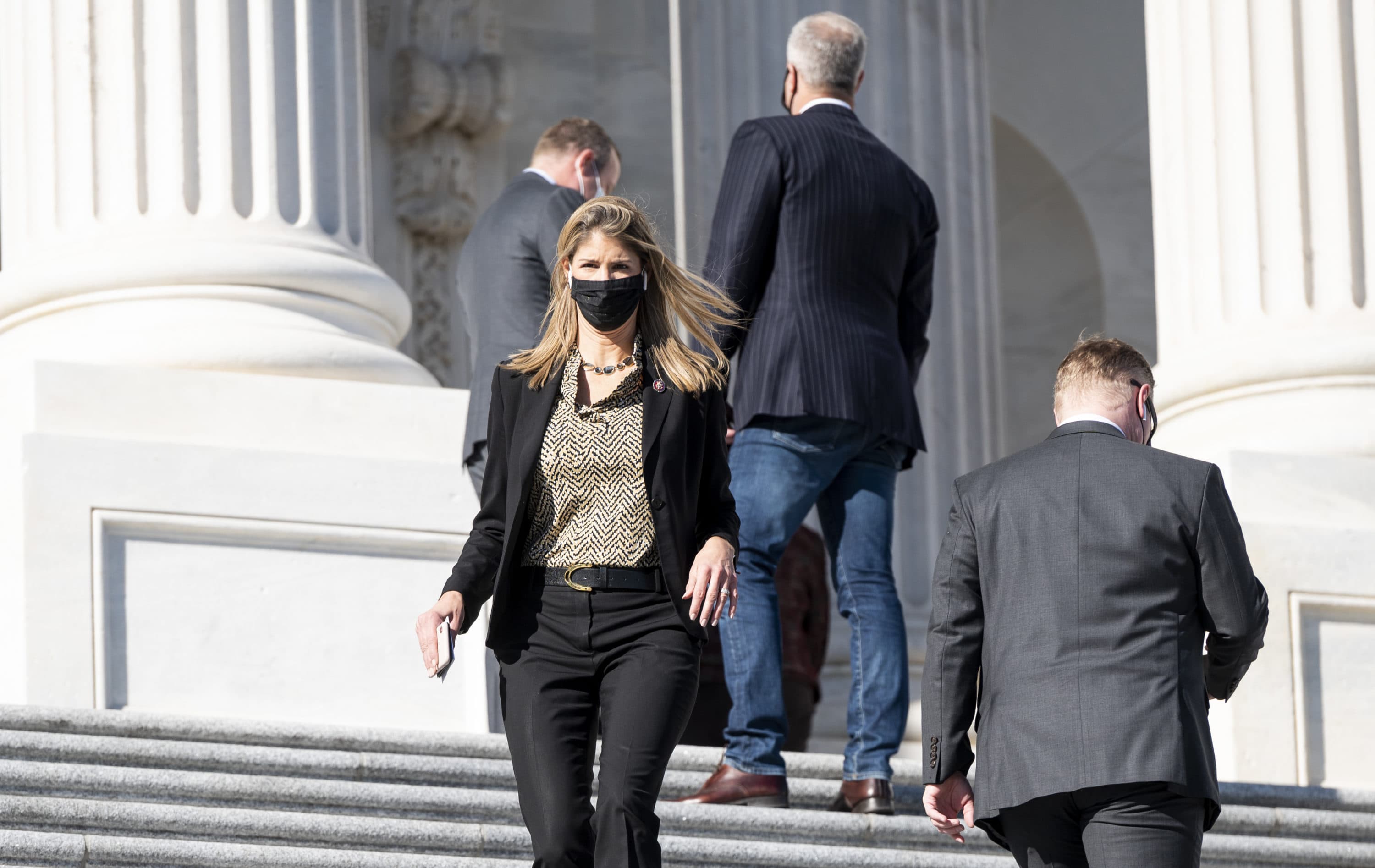 Rep. Lori Trahan, D-Mass., walks down the House steps on Nov. 20, 2020. (Bill Clark/CQ-Roll Call, Inc via Getty Images)