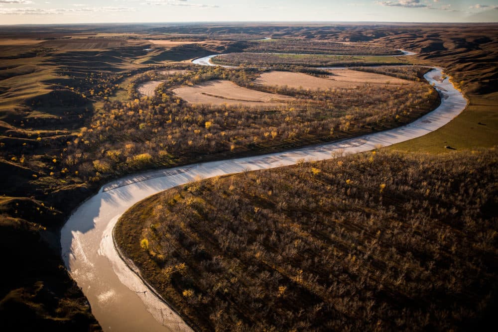 The Keystone XL pipeline was set to have passed near the White River in South Dakota. President Biden plans to block the controversial pipeline in one of his first acts of office. (Photo by Andrew Burton/Getty Images)