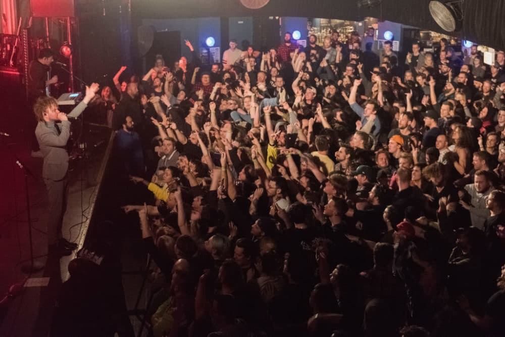 Rou Reynolds of Enter Shikari performs at Metro on Feb. 9, 2018, in Chicago, Illinois. (Daniel Boczarski/Redferns)