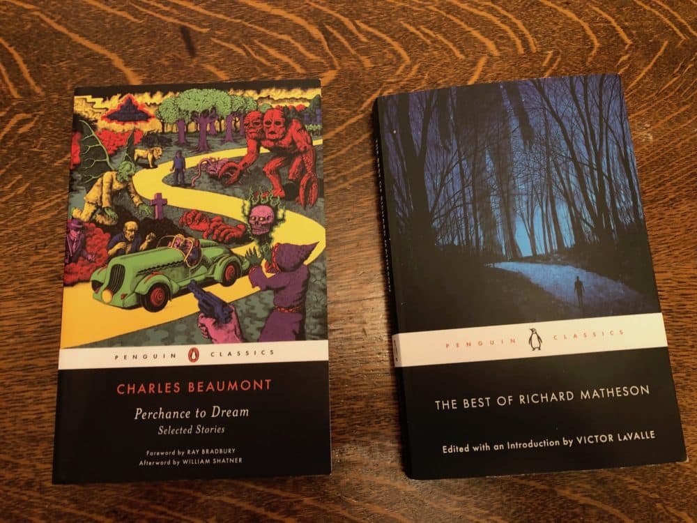 Penguin Classics copies of Charles Beaumont and Richard Matheson. (Carol Towson for WBUR)