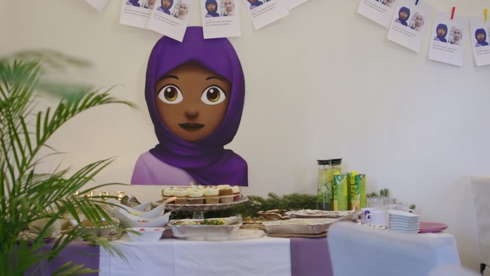 The purple hijab emoji. (Lucy Martens)