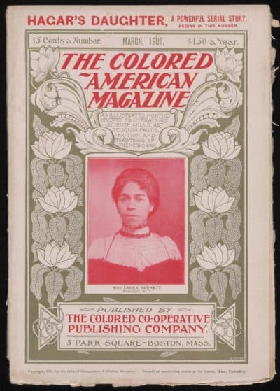 The cover of a 1901 issue of The Colored American Magazine, reproduced from The Digital Colored American Magazine, coloredamerican.org. Original held at the Beinecke Rare Book and Manuscript Library, Yale University.