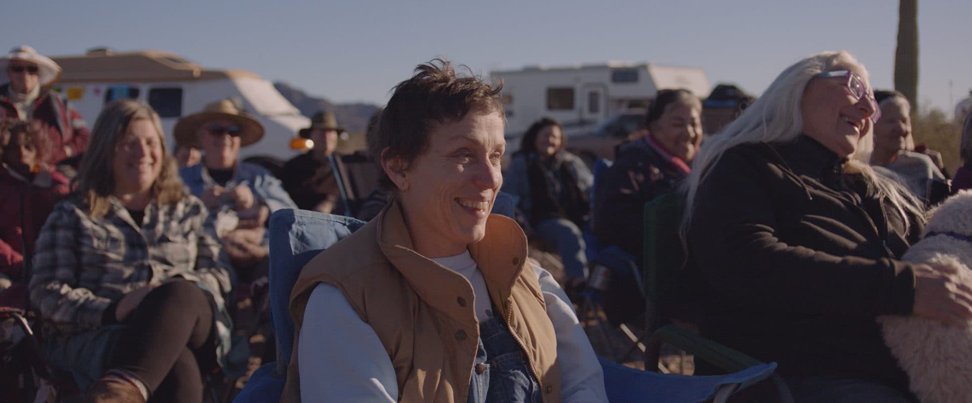 Frances McDormand (center) in &quot;Nomadland.&quot; (Courtesy Searchlight Pictures)