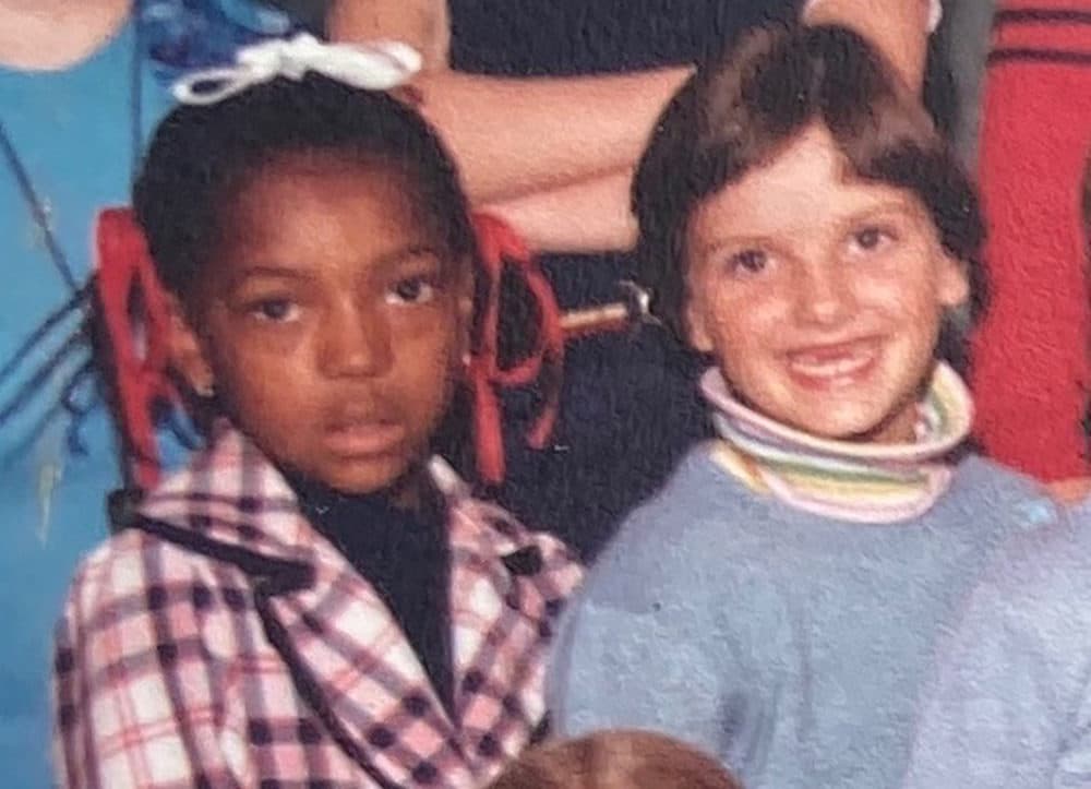 Gloria Harrison and Carrie Clifford as third grade classmates in the early 80s in Wayland. (Courtesy photo)