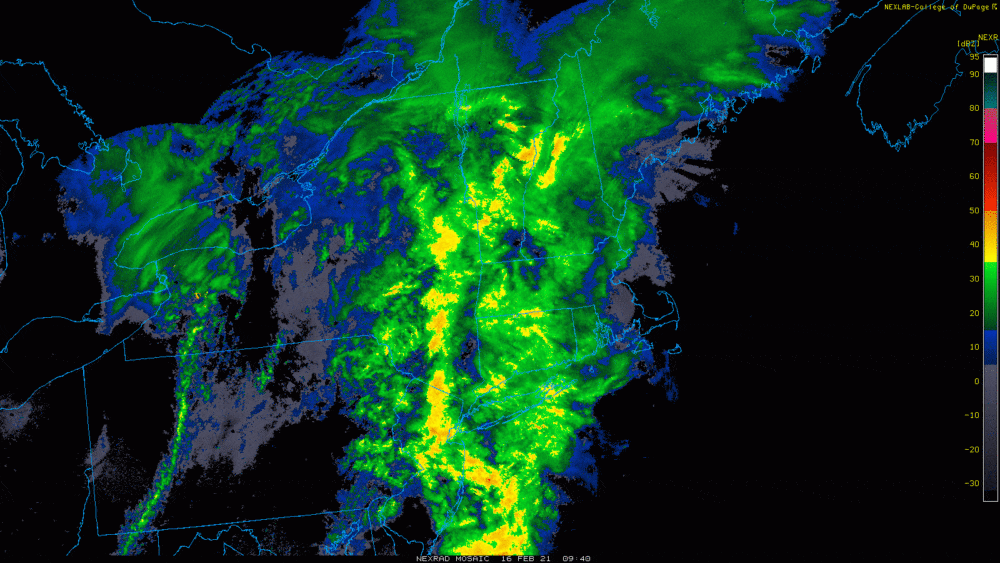 Rain, heavy at times, was pushing east Tuesday morning. (COD Weather)