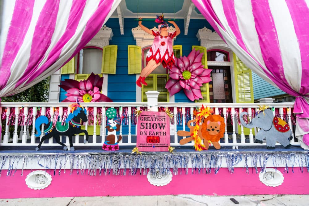 A home in the Bywater is decorated with a circus theme on February 15, 2021 in New Orleans, Louisiana. (Erika Goldring/Getty Images)