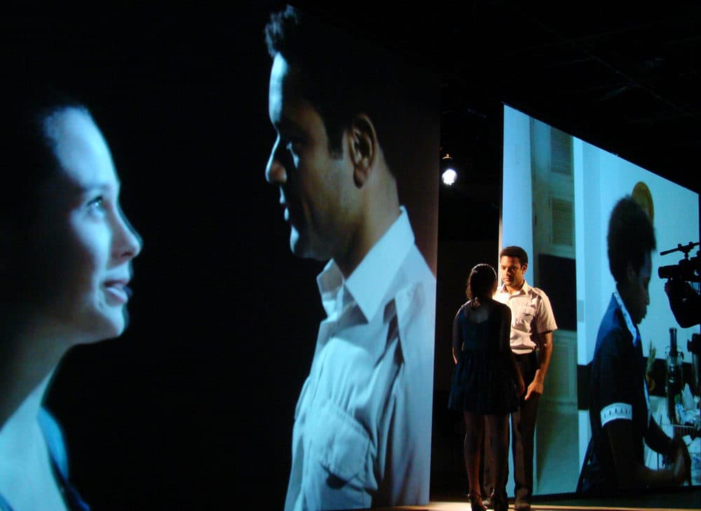 Julia Bernat and Rodrigo de Odé in &quot;Julia.&quot; Paulo Camacho is the cameraman. (Courtesy Marcelo Lipiani)