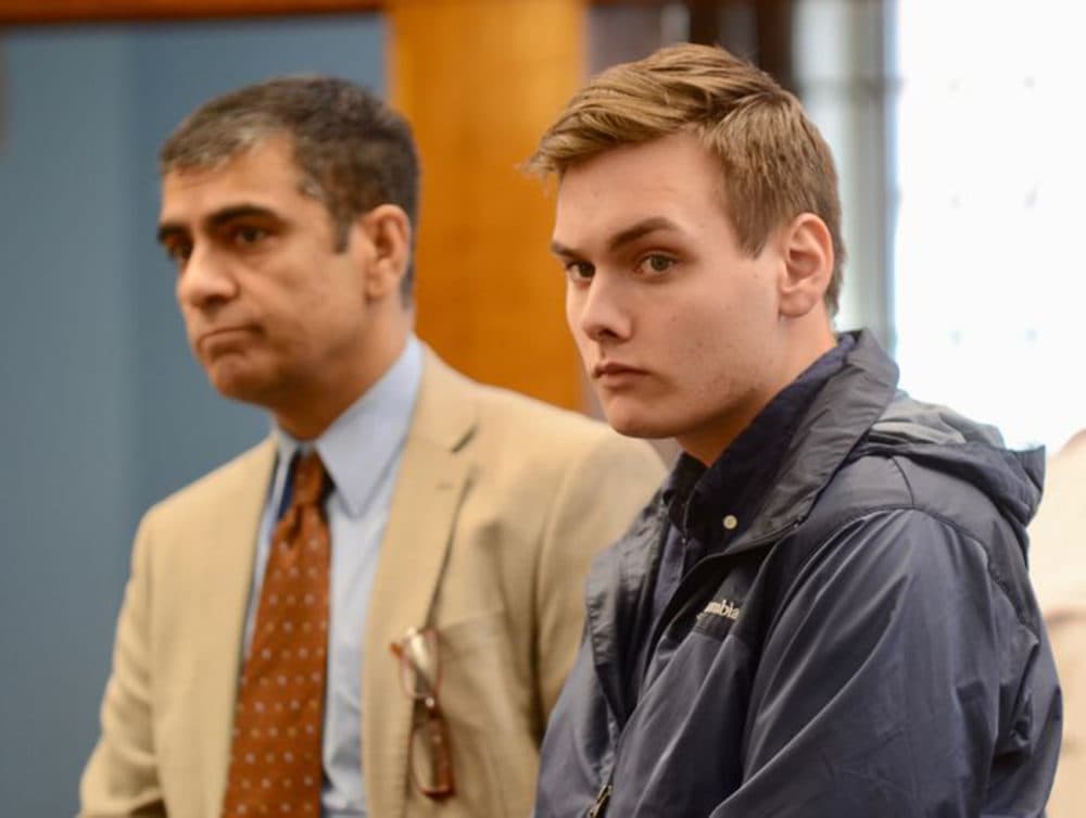 Christopher Hood, then age 20, appears in court on XX charges in 2019. (Jaqueline Tempera/MassLive)