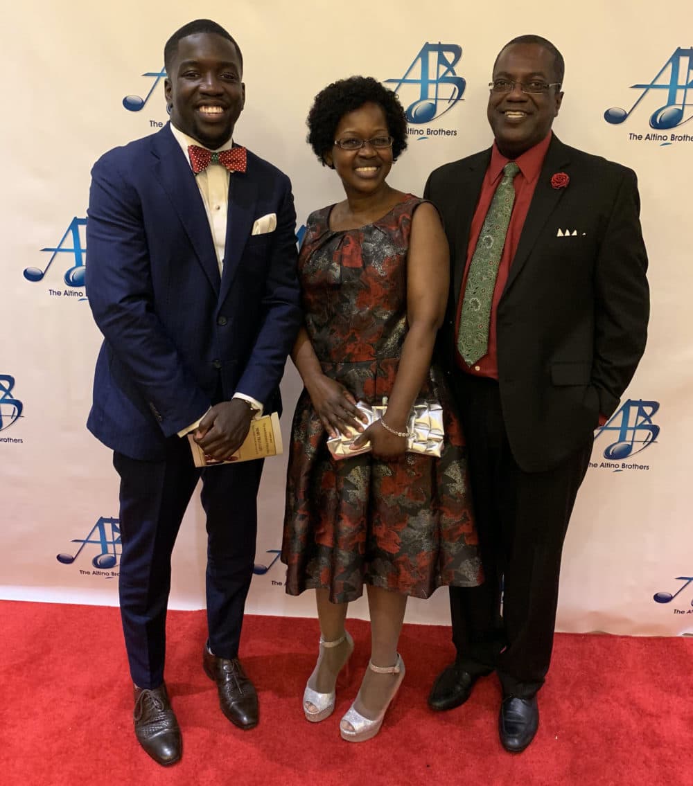 Maurice Ojwang Jr. (left), his mother and his father, Maurice Ojwang Sr. (Courtesy)