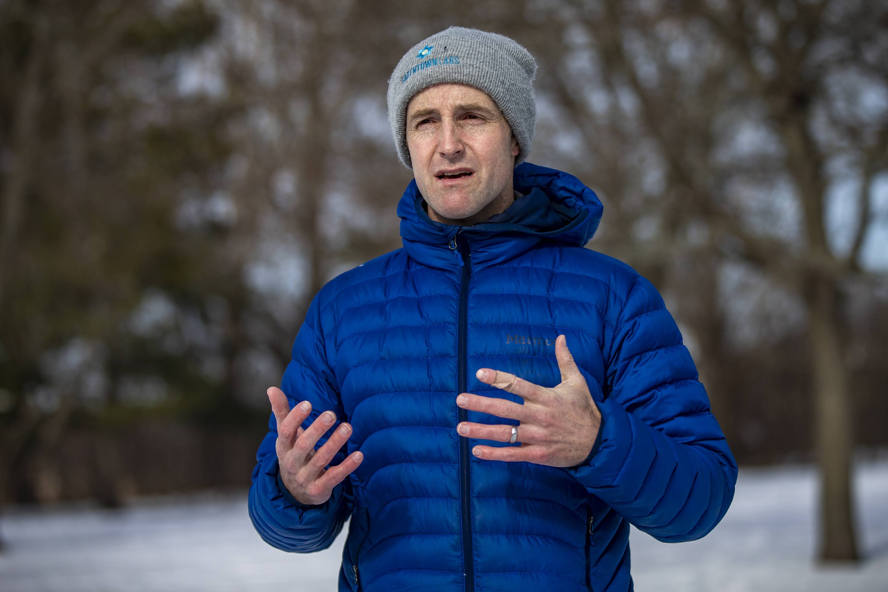 Massachusetts gubernatorial candidate Democrat Ben Downing at Belle Isle Marsh Reservation in East Boston. (Jesse Costa/WBUR)