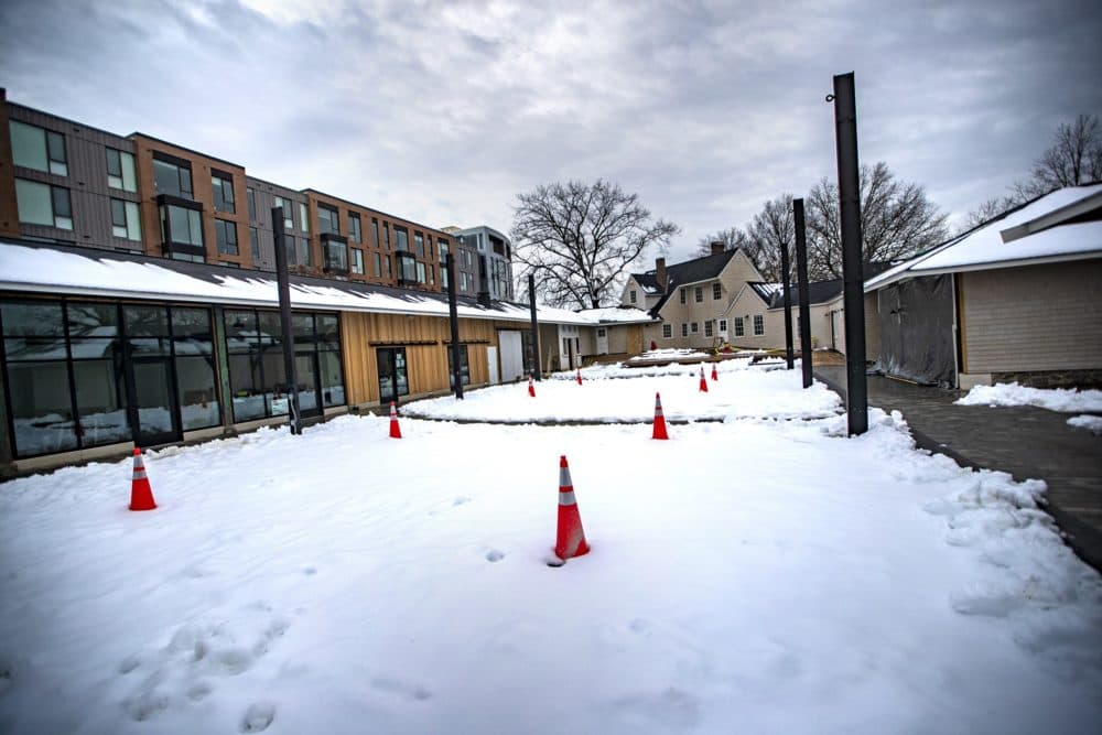 Renovations are underway to create a new marketplace at the Charles River Speedway, which will be the home to Notch Brewing’s new taproom. (Jesse Costa/WBUR)