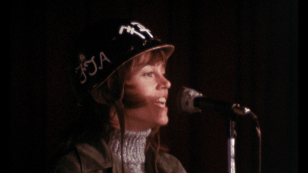 Jane Fonda in a still from the documentary &quot;F.T.A.&quot; (Courtesy Kino Lorber)