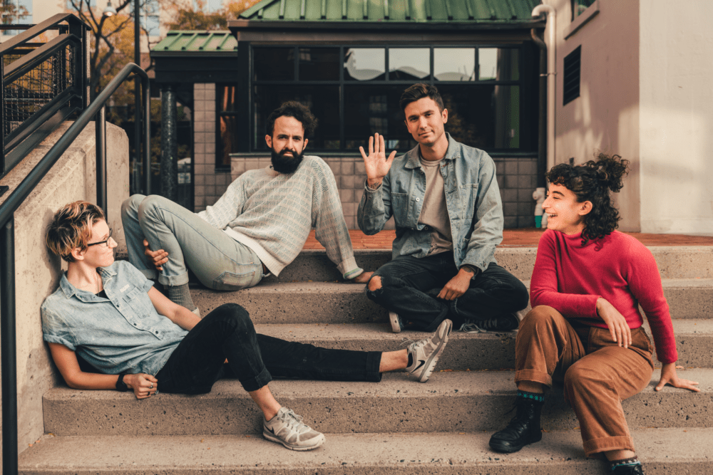 Left to right, the members of Future Teens: Amy Hoffman, Daniel Radin, Colby Blauvelt and Maya Mortman. (Courtesy Adam Parshall)