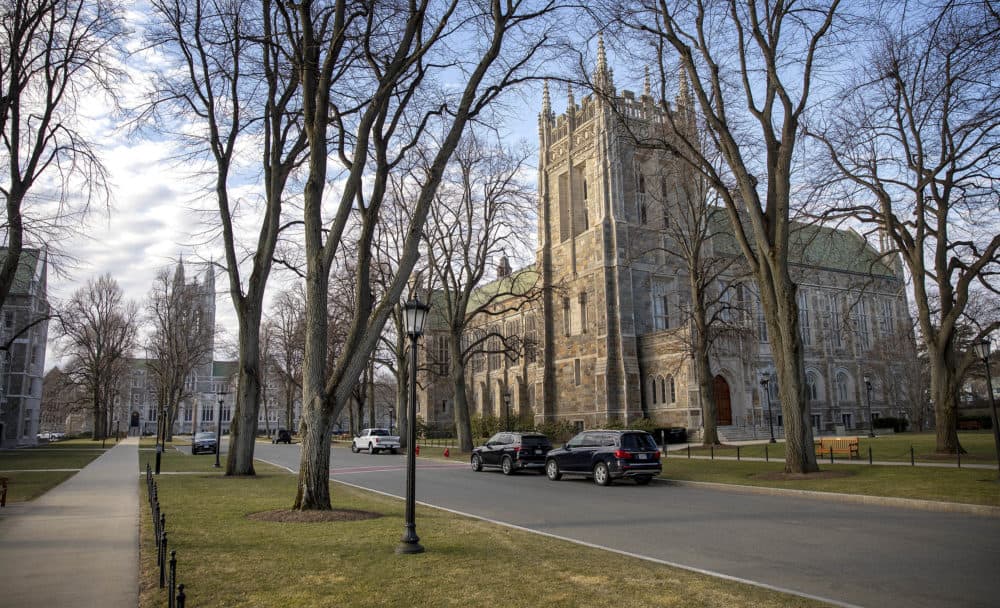 The Bapst Library at Boston College. (Robin Lubbock/WBUR)