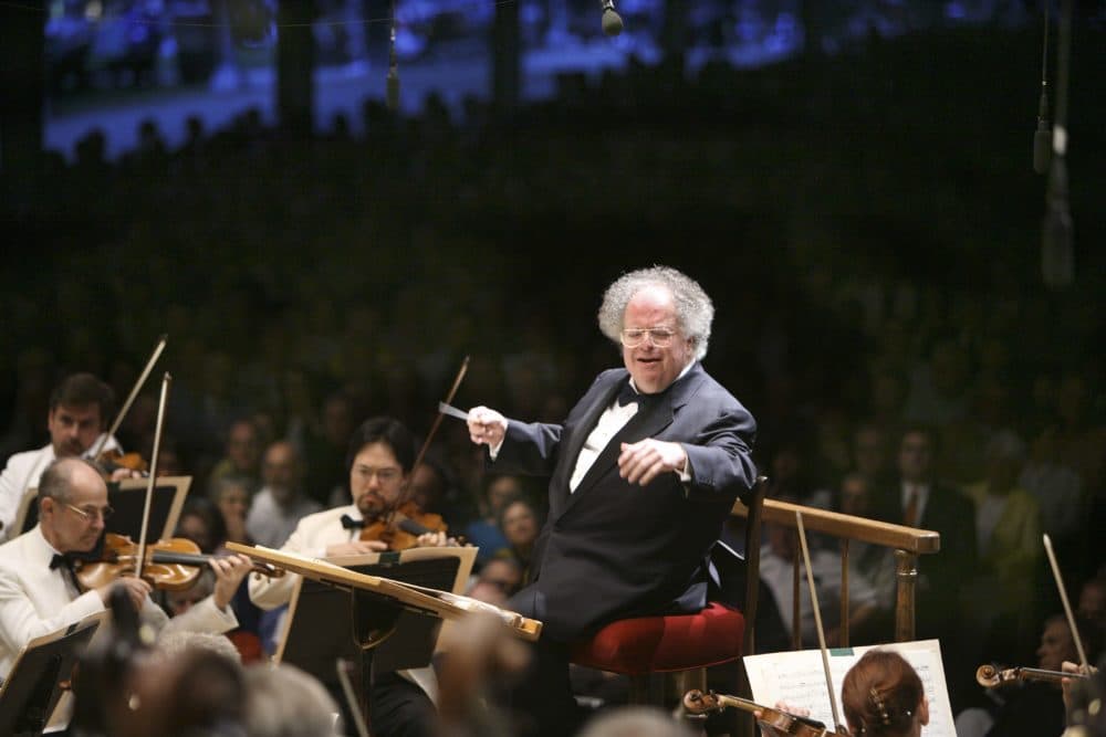 Boston Symphony Orchestra music director James Levine conducts the symphony on its opening night performance at Tanglewood in Lenox., Massachusetts, Friday, July 7, 2006. (Michael Dwyer/AP)