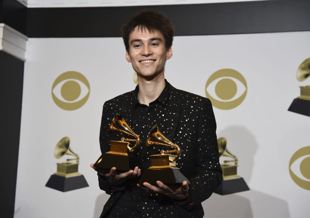 Jacob Collier at the 62nd annual Grammy Awards at the Staples Center on Sunday, Jan. 26, 2020, in Los Angeles. (Chris Pizzello/AP)
