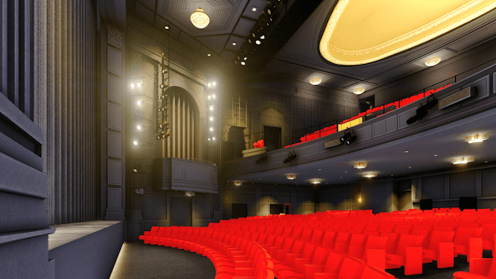 The new auditorium seating will allow more space for patrons, and also include more accessible seating. (Courtesy Huntington Theatre Company.) 