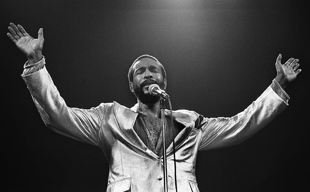 Marvin Gaye performs on stage at De Doelen, Rotterdam, Netherlands, in July of 1980. (Rob Verhorst/Redferns)