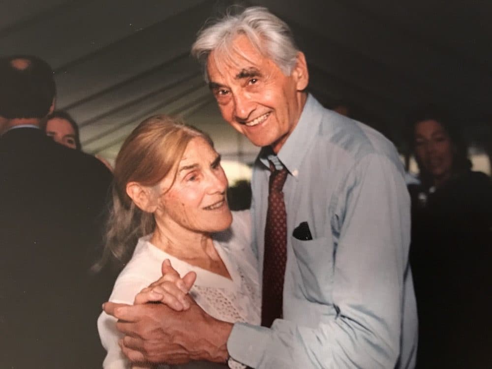 Roz and Howard Zinn dancing at the author's wedding in 2002. (Courtesy Jean Hangarter)