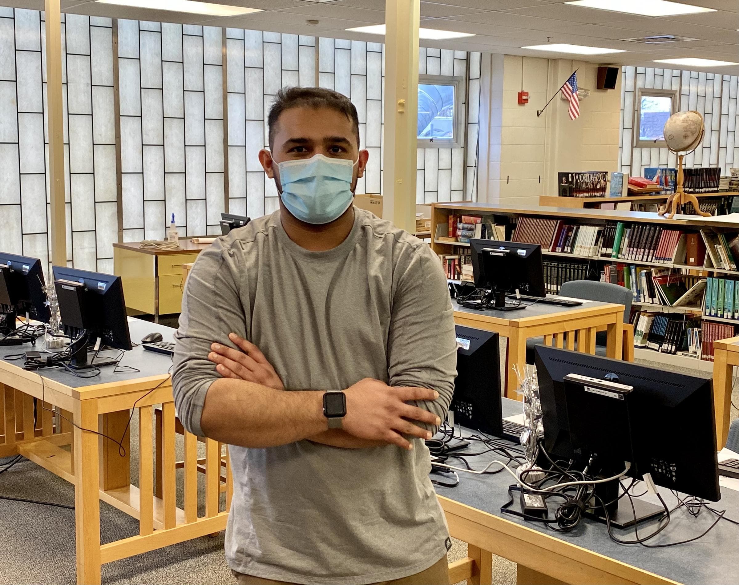 Sultan Abdul Aziz is a student at Manchester West High School in Manchester, New Hampshire. (Sarah Gibson/NHPR)