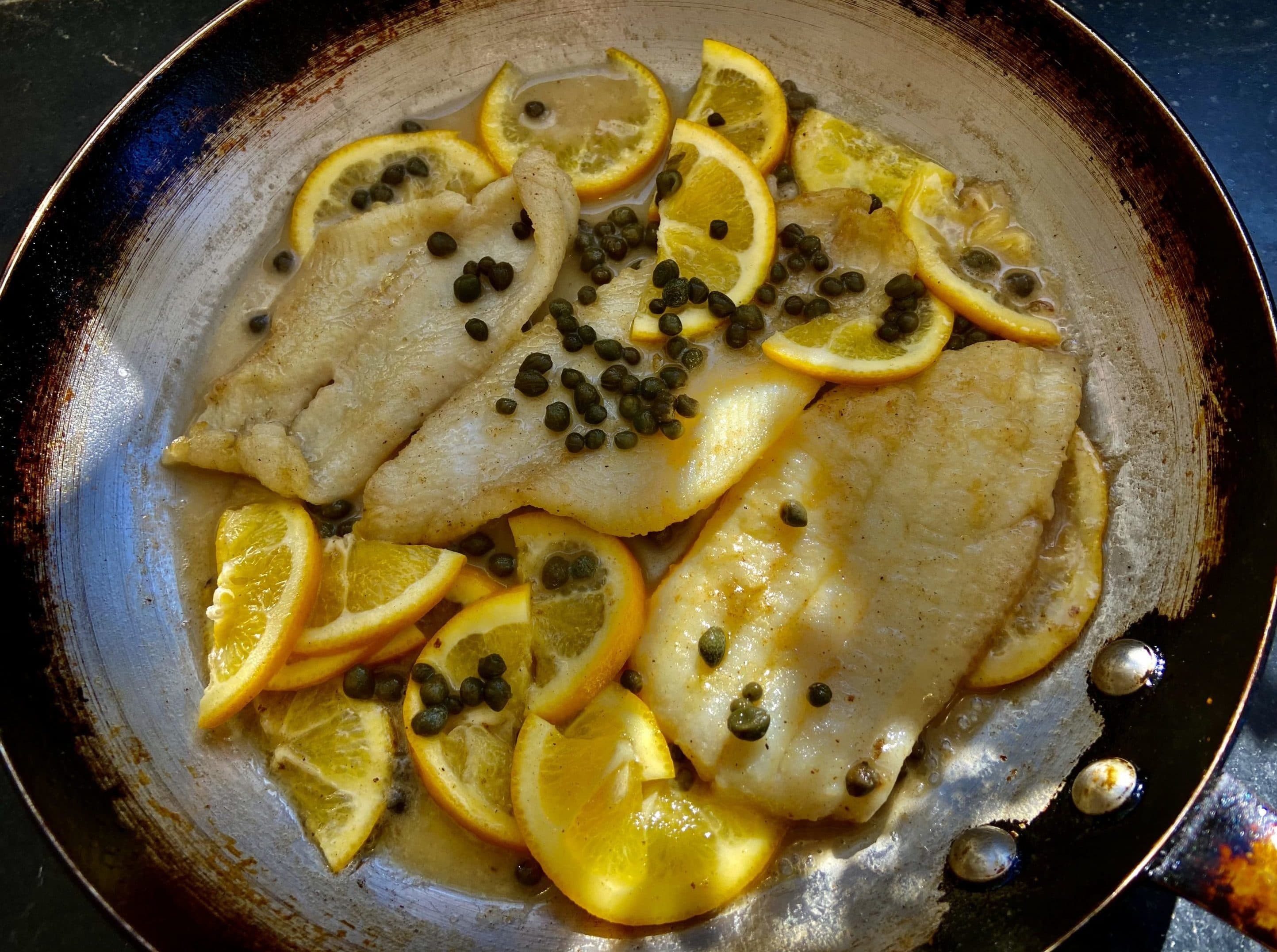 Filet of sole piccata. (Kathy Gunst)