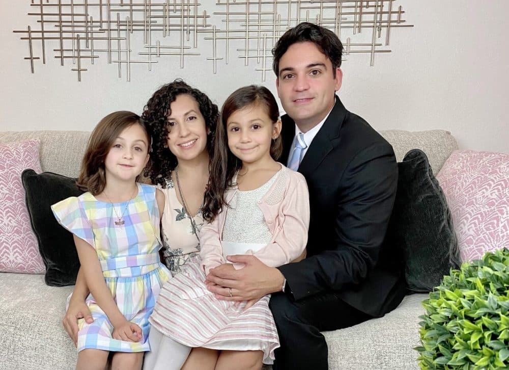 (Left to right) Ella Garcia, Lily Garcia, Audrey Garcia and Jatniel Garcia of Coconut Creek, Florida. Jatniel Garcia says he overcame moments of depression during the pandemic by spending time with his family at a secluded beach. He hopes they can continue to spend quality time together going forward. (Courtesy)