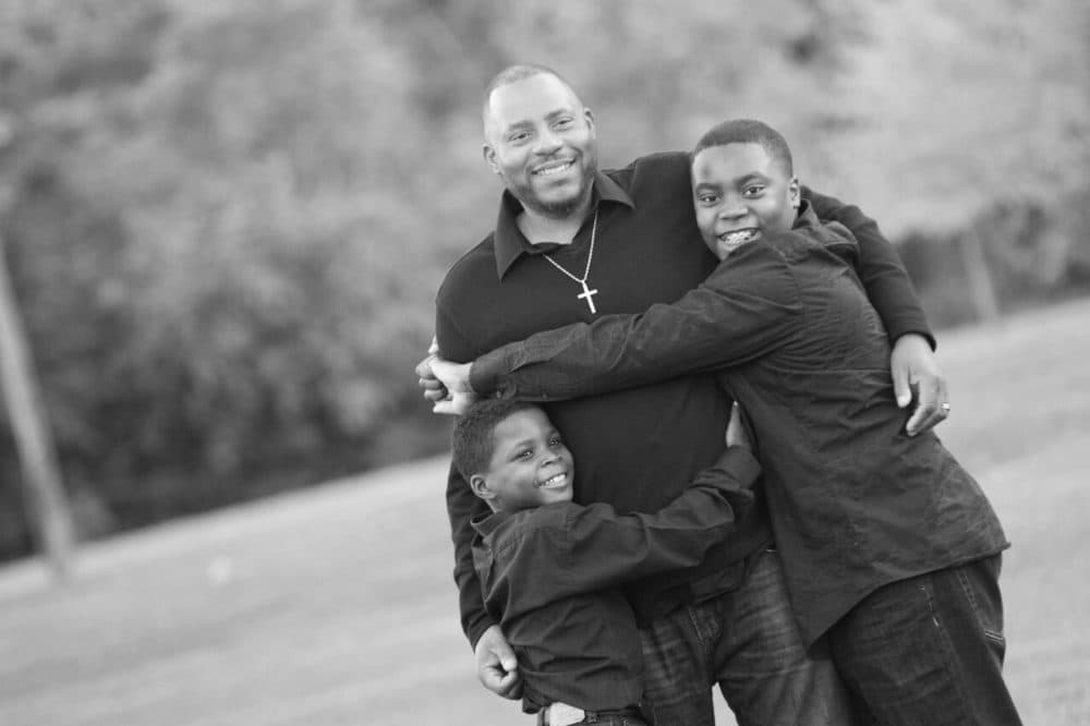 Marshall Terry with his sons, Micah and Joshua. (Courtesy of Joelle Wright Terry)