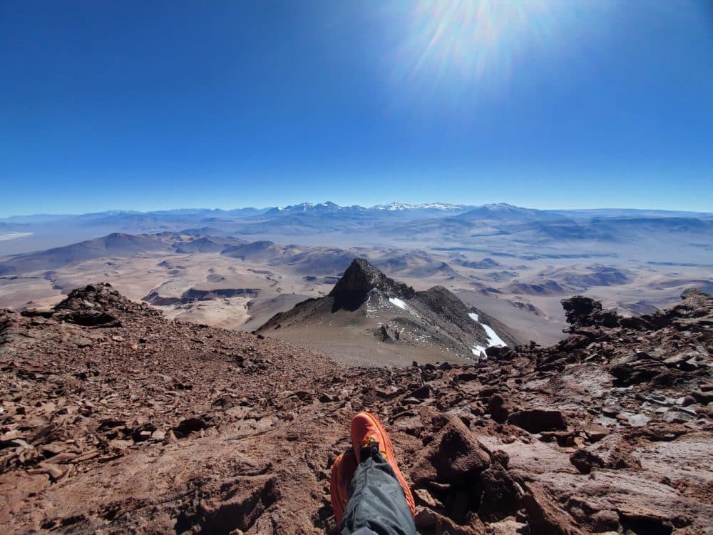 Runner Tyler Andrews' view as he traverses the Andes Mountains. (Courtesy of Tyler Andrews)