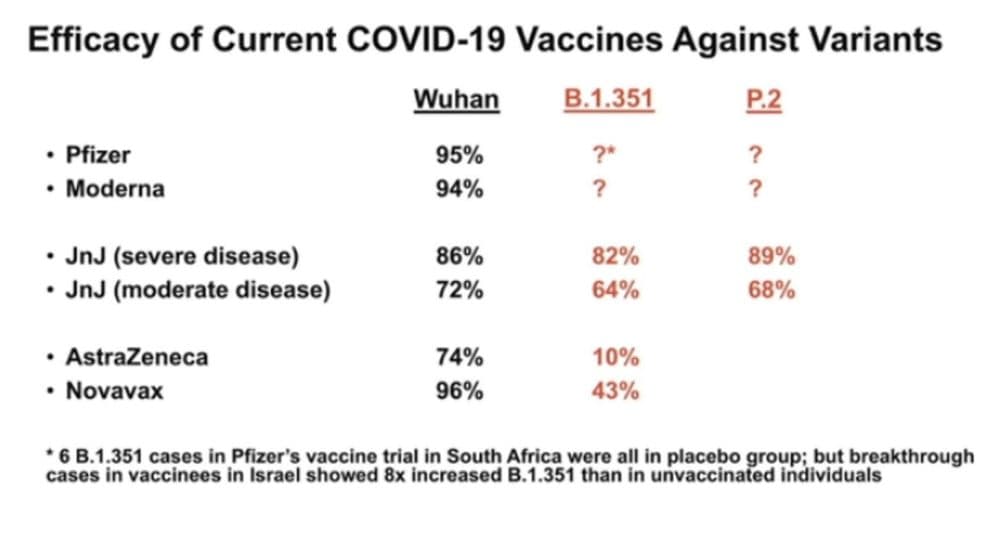 A figure from Dr. Dan Barouch's testimony at the COVID-19 legislative hearing on coronavirus variants